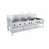 Combisteel Plynový wok stôl - 4x17kW + 3x9kW - nerezová oceľ Combisteel Plynový wok stôl - 4x17kW + 3x9kW - nerezová oceľ