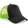 Beechfield | B640, 5 panelová Trucker šiltovka, čierna - zelená Lime Beechfield | B640, 5 panelová Trucker šiltovka, čierna - zelená Lime