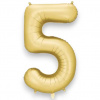 PartyDeco Fóliový balón číslo 5 zlatý 86 cm PartyDeco Fóliový balón číslo 5 zlatý 86 cm