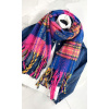 Šatka - Eu modrá, ružová (Szal šál v kockovanej frachy silnej farbe) Šatka - Eu modrá, ružová (Szal šál v kockovanej frachy silnej farbe)