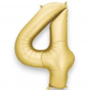 PartyDeco Fóliový balón číslo 4 zlatý 86 cm PartyDeco Fóliový balón číslo 4 zlatý 86 cm