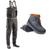 Sada GUIDELINE Prsačky Laxa Wader 2.0 + Topánky Laxa 3.0 Boot Traction Sole Veľkosť broďákov: ML, Veľkosť topánok: 43 Sada GUIDELINE Prsačky Laxa Wader 2.0 + Topánky Laxa 3.0 Boot Traction Sole Veľkosť broďákov: ML, Veľkosť topánok: 43
