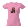 Tričko s potlačou Metal head červená panda dámské Růžová S Tričko s potlačou Metal head červená panda dámské Růžová S