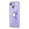Kryt KINGXBAR Heart pre Apple iPhone 14 Plus - plast / guma - hviezda - fialový Kryt KINGXBAR Heart pre Apple iPhone 14 Plus - plast / guma - hviezda - fialový