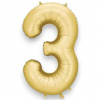 PartyDeco Fóliový balón číslo 3 zlatý 86 cm PartyDeco Fóliový balón číslo 3 zlatý 86 cm
