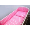 3 dielna sada ( obliečky 120x90 cm+mantinel 360 cm) sv. ružová - Guličky (100% bavlna) 3 dielna sada ( obliečky 120x90 cm+mantinel 360 cm) sv. ružová - Guličky (100% bavlna)