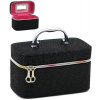 Kufřík dětský kosmetický vel. S se zrcátkem na zip černý Kufřík dětský kosmetický vel. S se zrcátkem na zip černý