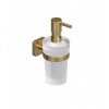 Kludi Vela S - Dávkovač mydla s držiakom, sklo/kefované zlato 25976N0 Kludi Vela S - Dávkovač mydla s držiakom, sklo/kefované zlato 25976N0