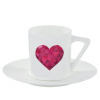 Espresso hrnček s podšálkou 100ml Srdce mozaika Espresso hrnček s podšálkou 100ml Srdce mozaika