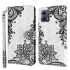 Peňaženkové 3D puzdro na Motorola Moto G13 / G23 / G53 5G - Diagonal Black Flower Peňaženkové 3D puzdro na Motorola Moto G13 / G23 / G53 5G - Diagonal Black Flower
