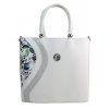 Grosso Bílá matná dámská kabelka s decentním květinovým vzorem magnólie Grosso Bílá matná dámská kabelka s decentním květinovým vzorem magnólie