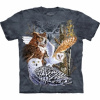 Tričko unisex The Mountain Find 11 Owls (sovy) - sivé, M Tričko unisex The Mountain Find 11 Owls (sovy) - sivé, M