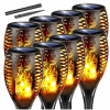Solárna lampa do zeme ledrgb čierna 49 cm efekt plameňa 8 ks Solárna lampa do zeme ledrgb čierna 49 cm efekt plameňa 8 ks