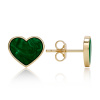 Zlaté náušnice srdce s malachitom 1,4 g Zlaté náušnice srdce s malachitom 1,4 g
