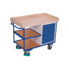 Dielenský vozík, 3 odkladacie plochy, pracovná doska z bukovej preglejky, skrinka Dielenský vozík, 3 odkladacie plochy, pracovná doska z bukovej preglejky, skrinka