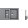 Alveus CADIT 70 SET kuchynský granit. dvojdrez so sifón. 79x50 a batéria AFRA Beton SETA22062 Alveus CADIT 70 SET kuchynský granit. dvojdrez so sifón. 79x50 a batéria AFRA Beton SETA22062