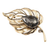 Mareb Brošňa v zlatej farbe s veľkým tmavým kryštálom - 9 cm Mareb Brošňa v zlatej farbe s veľkým tmavým kryštálom - 9 cm