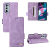 Peňaženkové kožené puzdro Magnetic Clasp na Motorola Edge 30 Pro - Fialová Peňaženkové kožené puzdro Magnetic Clasp na Motorola Edge 30 Pro - Fialová