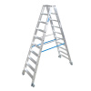 Rebrík z hliníka, s kolieskami, 2 bezpečnostné popruhy, 8 priečok Rebrík z hliníka, s kolieskami, 2 bezpečnostné popruhy, 8 priečok