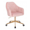 LuxuryForm DESIGN Kozmetické kreslo ANDORA VELUR na zlatej podstave s kolieskami - svetlo ružové LuxuryForm DESIGN Kozmetické kreslo ANDORA VELUR na zlatej podstave s kolieskami - svetlo ružové