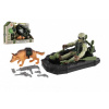 Teddies Vojenská sada plast čln, vojak, pes s doplnkami Teddies Vojenská sada plast čln, vojak, pes s doplnkami