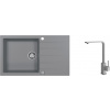 Alveus CADIT 40 SET kuchynský granit. drez so sifónom 86x50 a batéria AFRA - Beton SETA22034 Alveus CADIT 40 SET kuchynský granit. drez so sifónom 86x50 a batéria AFRA - Beton SETA22034