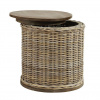 Kôš z ratanu prírodný shaby chic s dreveným poklopom 50x50cm47238 Kôš z ratanu prírodný shaby chic s dreveným poklopom 50x50cm47238