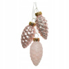 Mini malé ozdoby Vianočné Ozdoby šišky sklenené k dekoráciám 3 púdrová ružová ružové Mini malé ozdoby Vianočné Ozdoby šišky sklenené k dekoráciám 3 púdrová ružová ružové