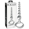 Icicles No. 67 - sklenené dildo s guľkami - priehľadné Icicles No. 67 - sklenené dildo s guľkami - priehľadné