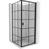 Mexen Mist-B, 1-krídlový výklopný sprchový kút, pravý, 100 x 100 cm, číre sklo-čierna mriežka, 8A2T-100-100-70-77-P Mexen Mist-B, 1-krídlový výklopný sprchový kút, pravý, 100 x 100 cm, číre sklo-čierna mriežka, 8A2T-100-100-70-77-P