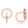 MINET Elegantné zlaté náušnice z ružového zlata s bielymi zirkónmi Au 585/1000 MINET Elegantné zlaté náušnice z ružového zlata s bielymi zirkónmi Au 585/1000