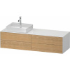 DURAVIT White Tulip závesná skrinka pod umývadlo na dosku (umývadlo vľavo), 4 zásuvky, 1600 x 550 x 408 mm, dub prírodný masív/biela vysoký lesk, WT4867LH5850000 DURAVIT White Tulip závesná skrinka pod umývadlo na dosku (umývadlo vľavo), 4 zásuvky, 1600 x 550 x 408 mm, dub prírodný masív/biela vysoký lesk, WT4867LH5850000