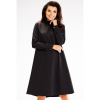 Voľné čierne šaty s polrolákom, A583 M Voľné čierne šaty s polrolákom, A583 M