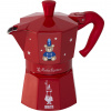 Bialetti Moka Express Joyful Christmas, červená moka kanvička na 3 šálky Bialetti Moka Express Joyful Christmas, červená moka kanvička na 3 šálky