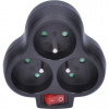 Solight rozbočovač, 3 x 10A, čierny, vypínač P99B Solight rozbočovač, 3 x 10A, čierny, vypínač P99B
