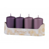 Sviečky 40 x 75mm metal mat 4 ks Farba: fialová Sviečky 40 x 75mm metal mat 4 ks Farba: fialová