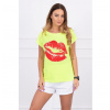 Dámske tričko s potlačou pier MI8985 neónovo žlté, Žltá/neón Dámske tričko s potlačou pier MI8985 neónovo žlté, Žltá/neón