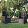 Multidom Záhradné sklápacie stoličky so sedákmi 2 ks čierne polyratan