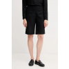 Ľanové šortky Tommy Hilfiger WW0WW46824 čierna 34 Ľanové šortky Tommy Hilfiger WW0WW46824 čierna 34