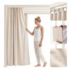 Záves Room99 béžový polyester úchyty 155x220 cm Záves Room99 béžový polyester úchyty 155x220 cm