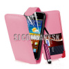 Kožený obal Samsung Galaxy Ace 2 – Flip Card – svetlo-ružová