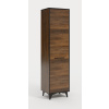Úzka šatníková skriňa Frida 2 - orech vlašský / čierna Úzka šatníková skriňa Frida 2 - orech vlašský / čierna