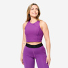 DOMYOS Dámske fitness crop top tielko 500 fialové XS DOMYOS Dámske fitness crop top tielko 500 fialové XS