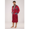 Pánský saténový župan Adam vínový - M Pánský saténový župan Adam vínový - M