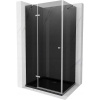 Mexen Roma sprchovací kút s otváracími dverami 80 x 100 cm, grafit, chróm + vanička Flat, čierna - 854-080-100-01-40-4070 Mexen Roma sprchovací kút s otváracími dverami 80 x 100 cm, grafit, chróm + vanička Flat, čierna - 854-080-100-01-40-4070
