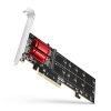 AXAGON PCEM2-ND PCIe x8 radič - 2x M.2 NVMe M-key slot RAID podpora dosiek bez bifurkácie vr. LP AXAGON PCEM2-ND PCIe x8 radič - 2x M.2 NVMe M-key slot RAID podpora dosiek bez bifurkácie vr. LP