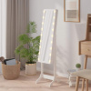 vidaXL Voľne stojace zrkadlo s LED, biele 34x37x146 cm vidaXL Voľne stojace zrkadlo s LED, biele 34x37x146 cm