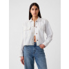 GAP Džínsová košeľová crop bunda Biela XL GAP Džínsová košeľová crop bunda Biela XL