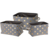 Úložné koše Home Styling Collection STARS, 3 velikosti, šedé Úložné koše Home Styling Collection STARS, 3 velikosti, šedé