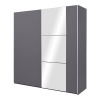 Skriňa s posuvnými dverami grafitová BASTIA 200 so zrkadlom Skriňa s posuvnými dverami grafitová BASTIA 200 so zrkadlom